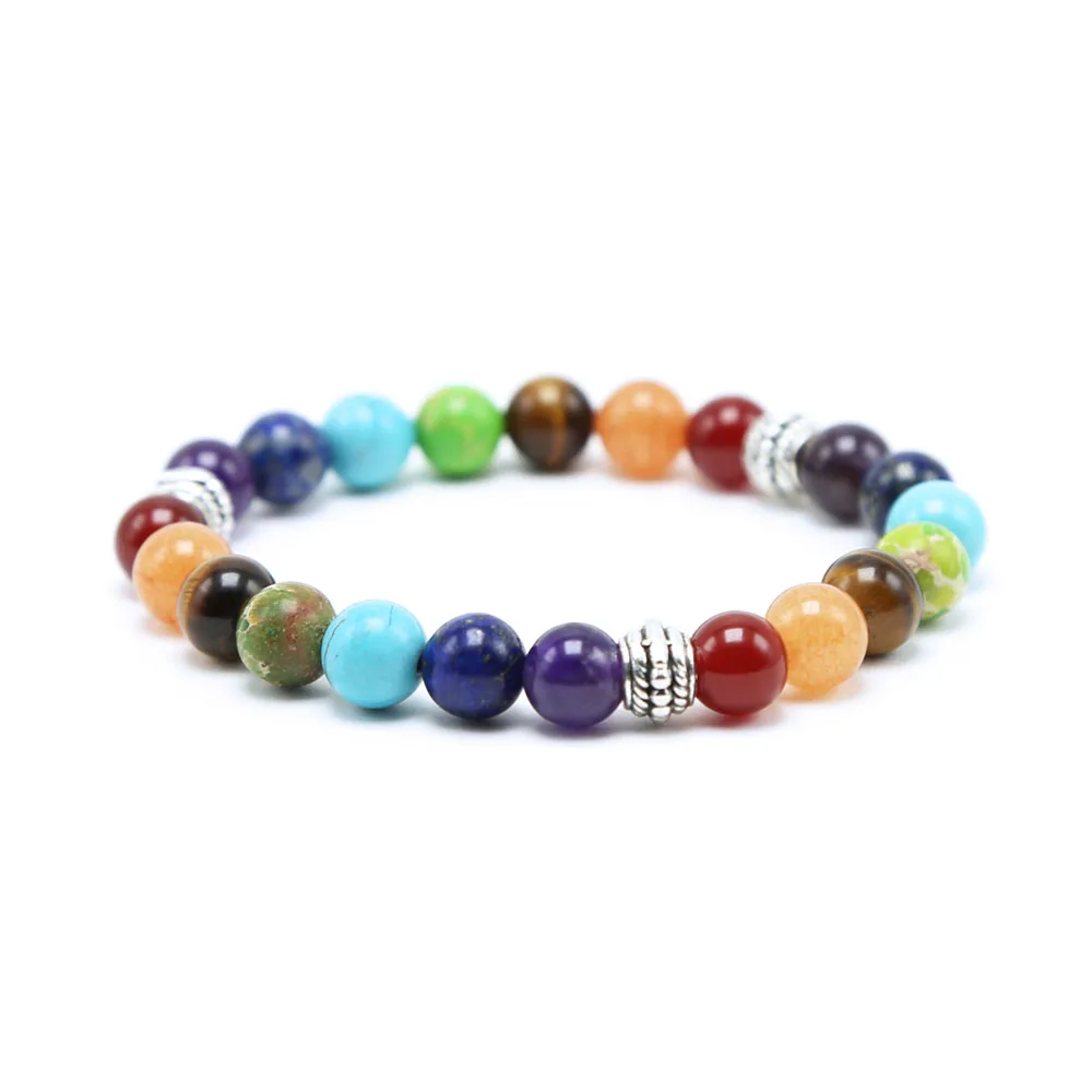 

Natural Healing Balance Beads Healing Energy 7 Chakra Beaded Bracelet