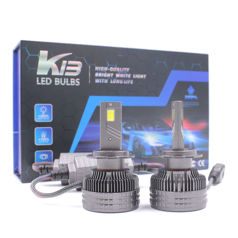 

LED Light H4 Headlights K13 CANBUS 240W H11 H7 H4 Led H1 9012 Lamp 9006 9005 Super bright Fan CSP Chip 7545 Car Bulbs