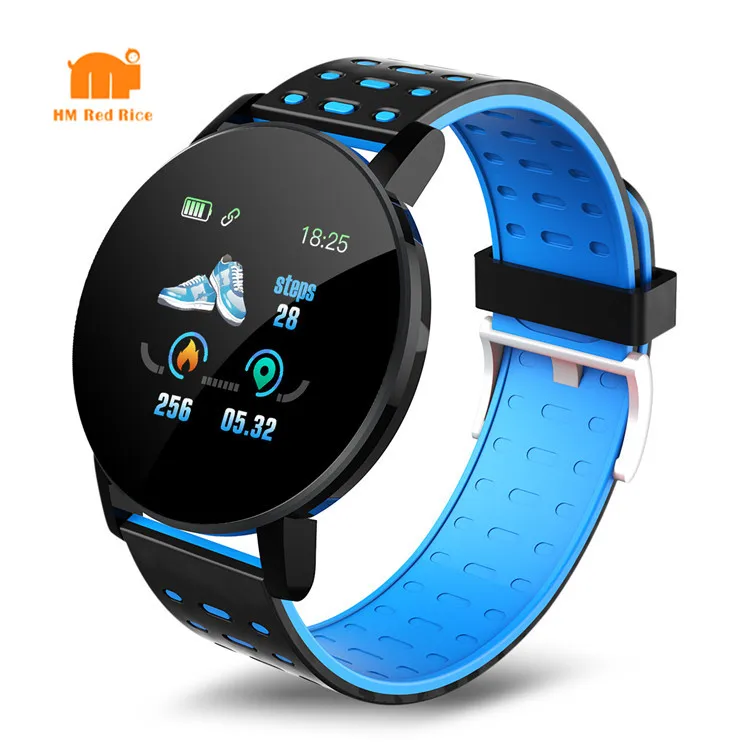 

Men and women sports smartwatch calorie monitoring WeChat qq message call reminder high-end smart band bracelet 119plus