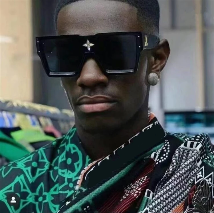 

Vendor Fashionable Branded Logo Shades Men Vintage Square Sun Glasses Oversized Sunglass Luxury Designer Sunglasses Women 2021, Custom colors
