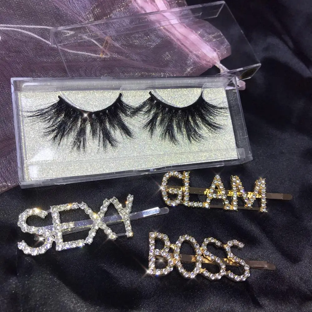 

Free hair pins and lahses sample hairclips with words 25mm mink lashes 18mm lashes free sample set