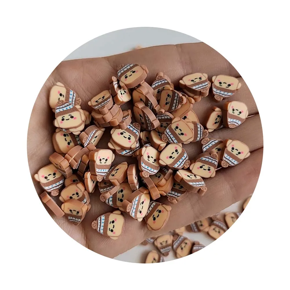 Custom Brown Hat Boy Christmas DIY Crafting With Soft Clay Artistic Slime and Jewelry Pieces Decorative Polymer Items