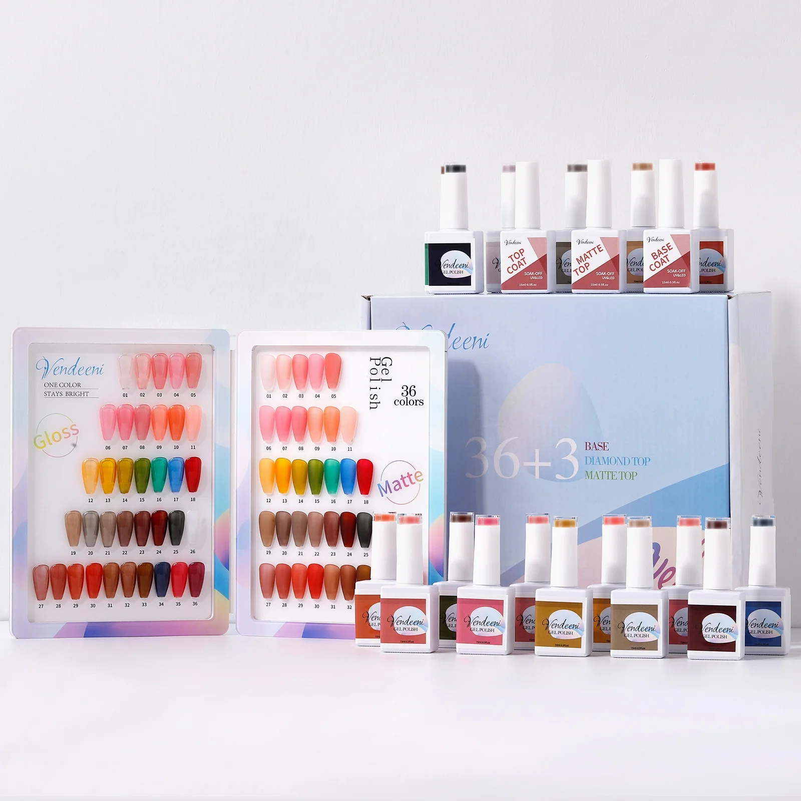 

Vendeeni Sv.1 Series 36 Colors Pudding Color Sets OEM Nail Art Salon Kit Acrylic Cover Gel Color Private Label Gel Polish Sets