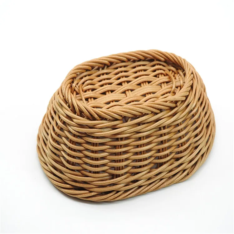 

Oval mini gift baskets for sweets handheld picnic basket, Brown