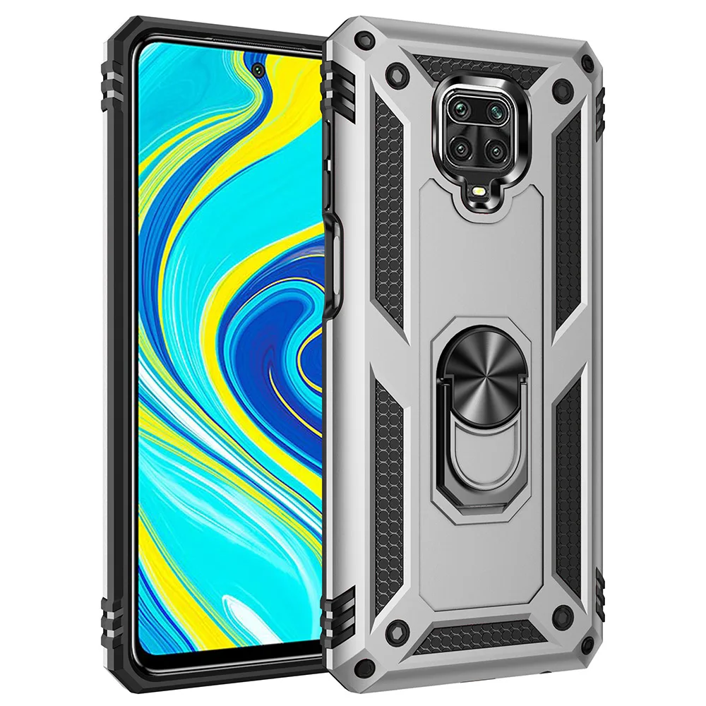 

2019 New Arrivals Shockproof Bracket Ring Holder Car Magnet Armor Case For Xiaomi Redmi Note 9s/Note 9 Pro/Note 9 Pro Max, 6 colors