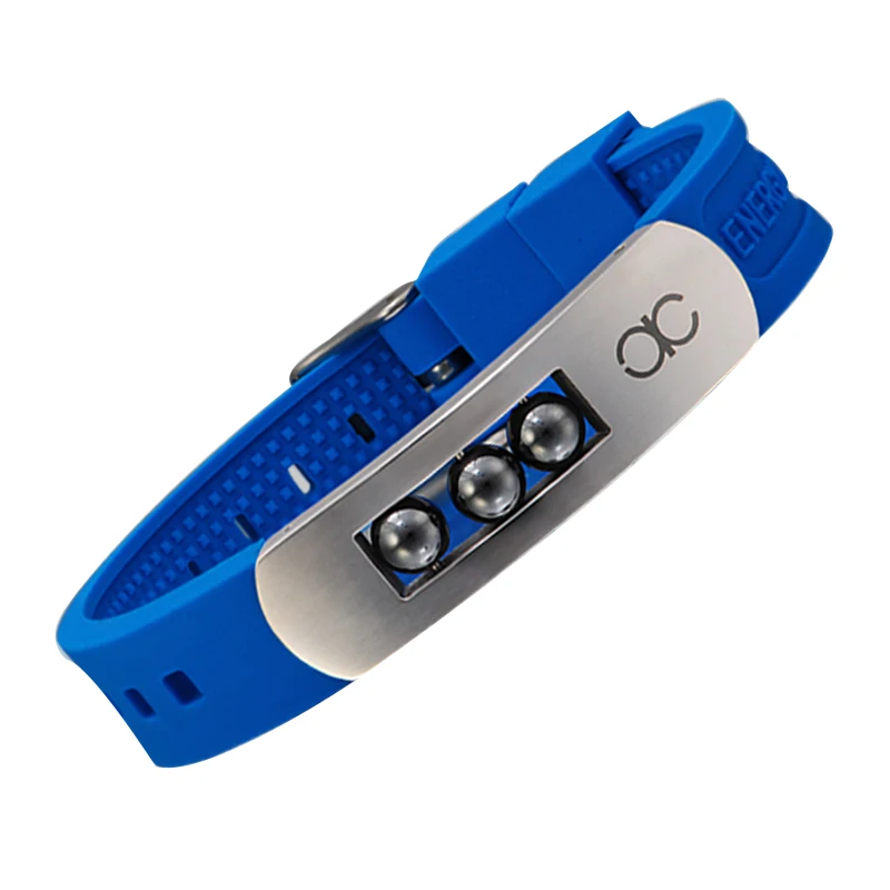 

316L Stainless Steel Metal Clasp Negative Ion Silicone Adjustable Wristband