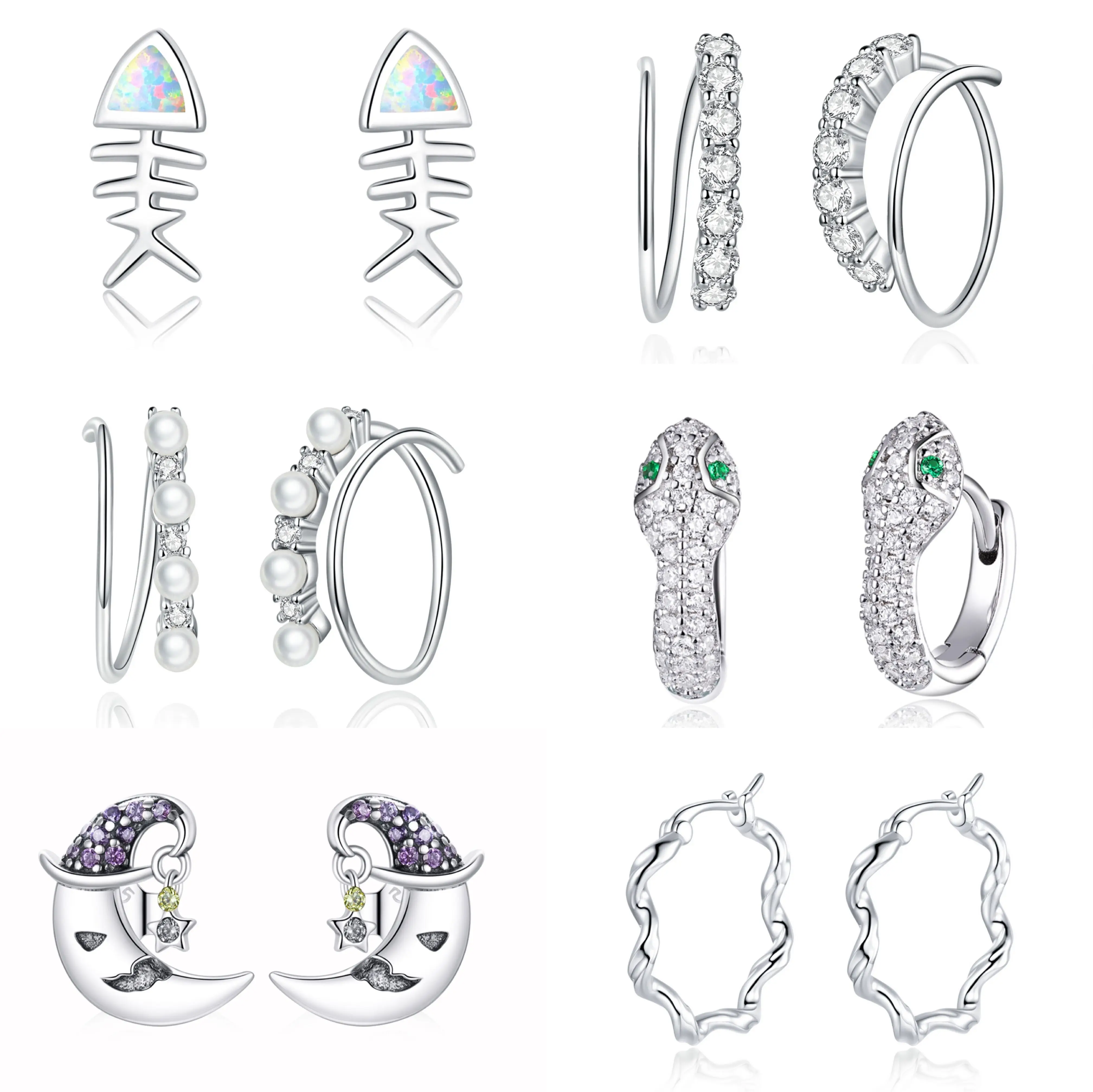 

2024 cute fine S925 jewelry zircon silver earrings price sterling silver stamped cz plated gold earrings 925 silver for women