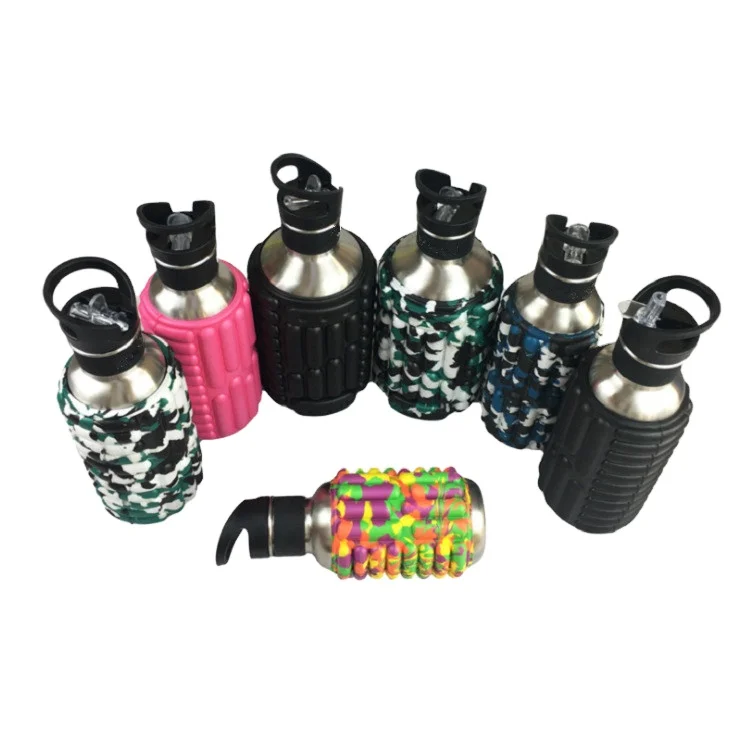 

eco friendly portable small eva grid logo gym equipment muscles drink bottle eco soft water bottle foam roller, Customized color