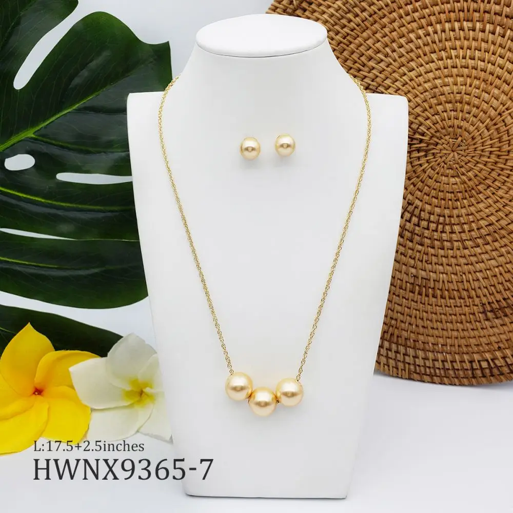 

Hawaii Jewelry Best Selling 2021 Newest Hawaiian Gold Pearl Necklace Jewelry Set