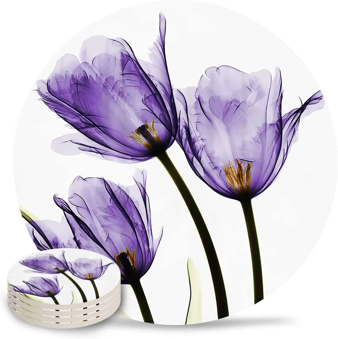 

The lotus leaf pattern absorbent coaster can be custom with an OEM coaster logo