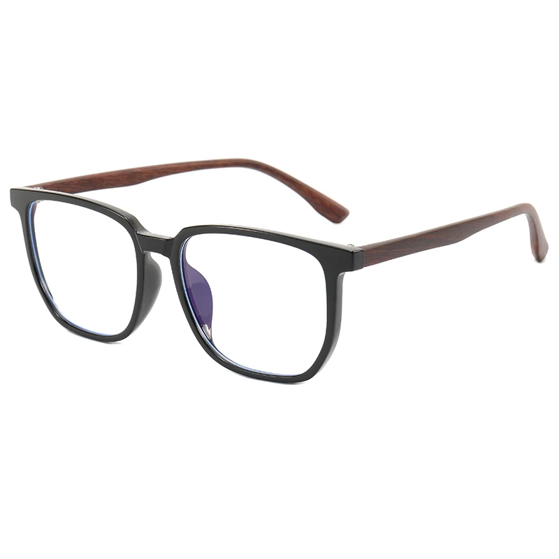 

Superhot Eyewear 35932 Fashion 2022 Square Blue Light Blocking Plastic Faux Wood Eyeglasses