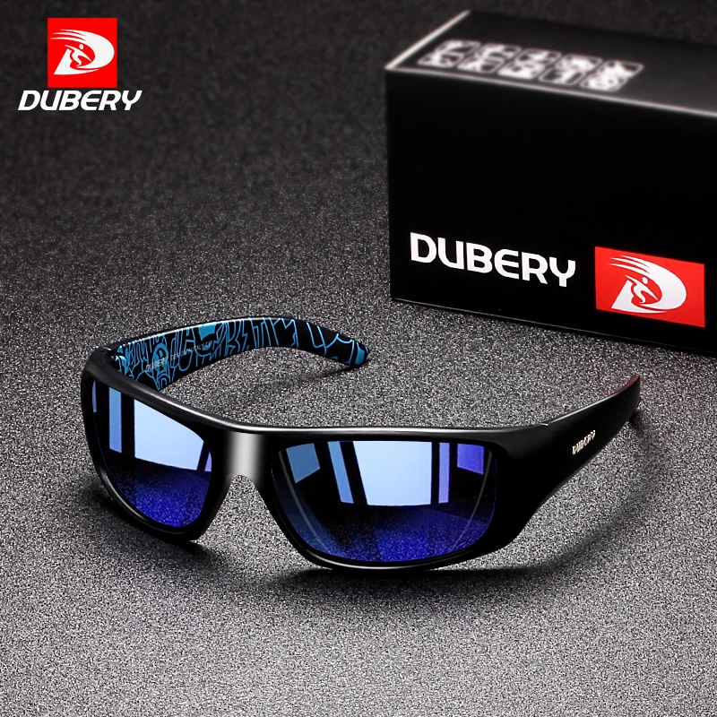 

DUBERY Sports Style Sunglasses Men Polarized Driving Night Vision Lens Sunglasses Travel Goggles Shades Male Gafas PC CE TAC, Picture colors