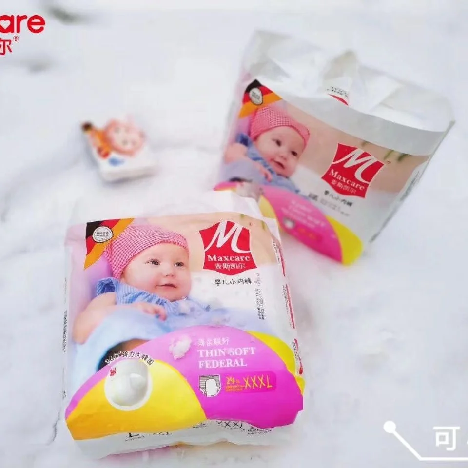 

Disposable private label Maxcare Baby Diaper Pants soft Diaper Pull Up Baby Diapers, Colorful