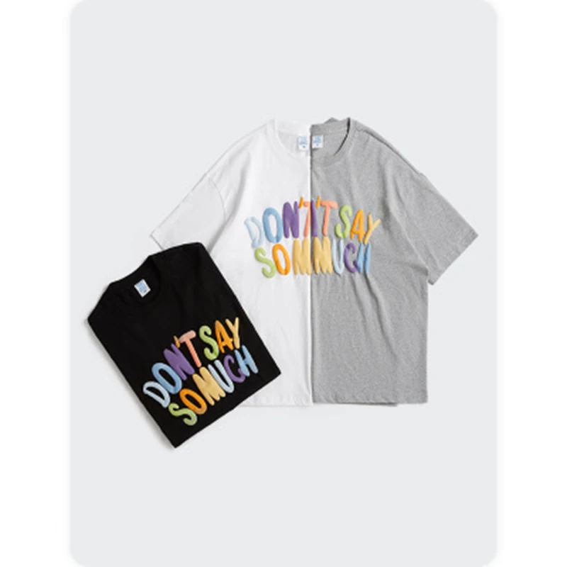 

2021 new fashion design summer high street wear plus size drop shoulder men's and women's unisex T-shirts, As showed