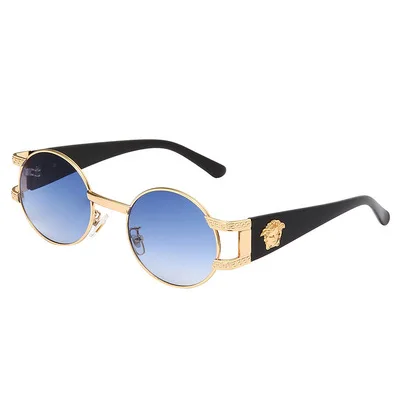 

0002 Unique round high quality metal Medusa shades sunglasses