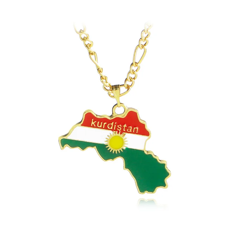 

Stainless Steel Necklace Custom Kurdish Map Pendant Kurdistan Necklace Men's Necklace China Jewelry Manufacturer, As picture