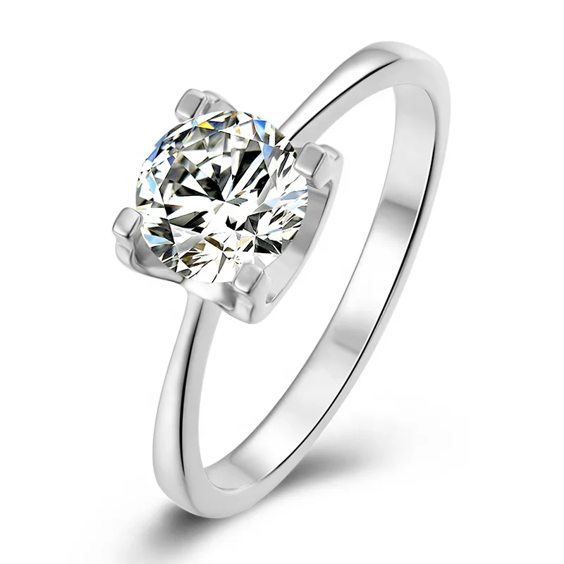 

Wholesale price 1ct certified moissanite rings silver 925 prong setting moissanite diamond ring