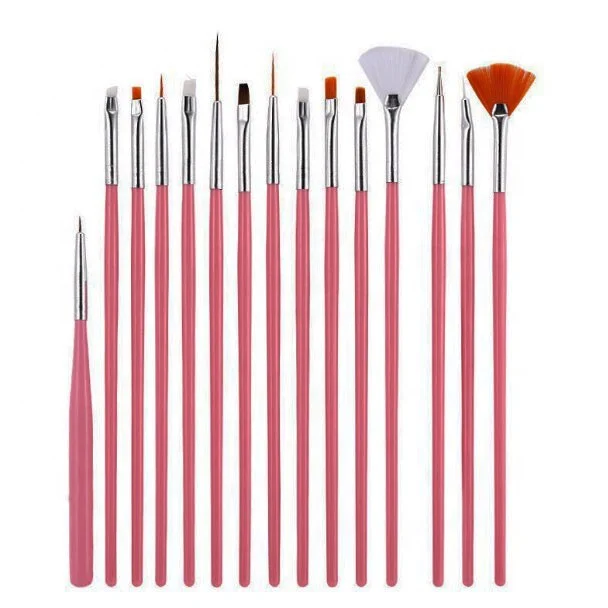 

2020 Best Selling 15 PCS/Set Nail Art Brush Pen Dotting Painting Drawing Fans Line Builder Design Polish Gel UV Tips Decoration