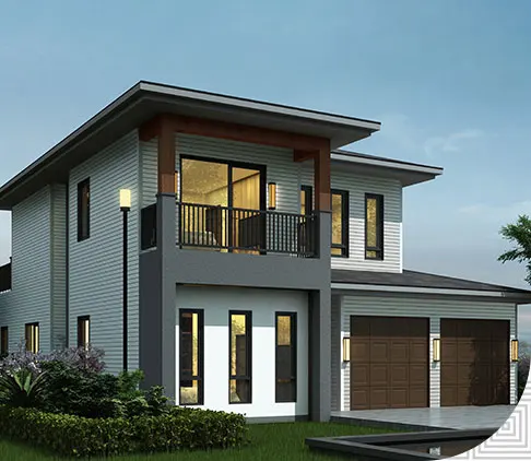 豪华现代风格轻钢结构预制别墅房屋