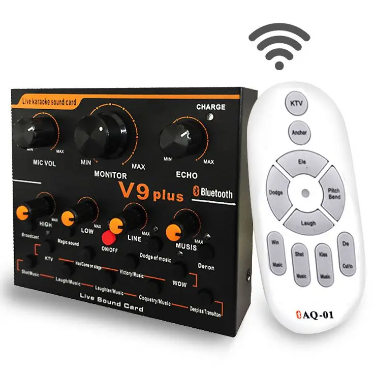 

Wholesale V9 Plus Live Podcast Studio Recording Audio Interface Sound Card Mixer Karaoke Live Stream broadcast
