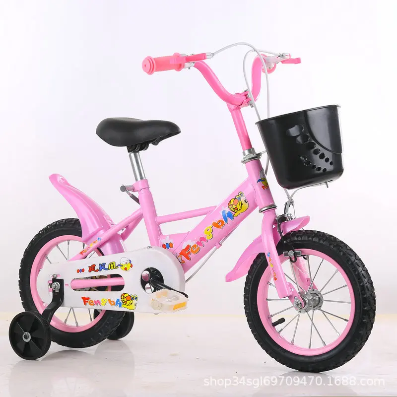 

High-carbon steel single speed bike kids bicycles With auxiliary wheels