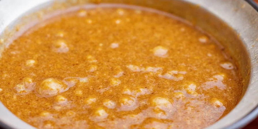 Chinese Hot Mustard Sauce on a Spoon