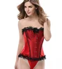Factory high class stripe pattern lace trim zipper side push up corsets and bustiers
