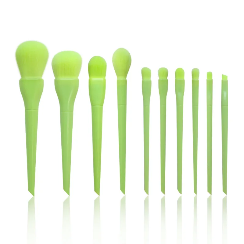 

Wholesale Makeup Brush Set Private Label 10PCS Face/Eye Soft Dense Synthetic Hair Makeup Brushes Set with Bag