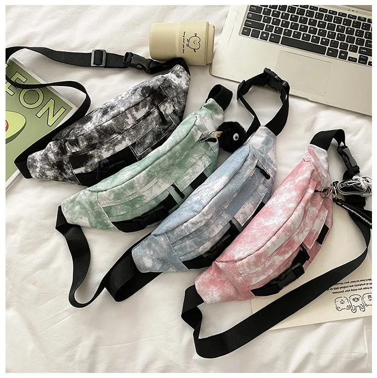 

Personalized Tie-dye Waist Bag Fanny Pack 2022 New Trendy Fashion Sport Chest Bag Casual Small Women Chest Bag, Black, blue, green, pink