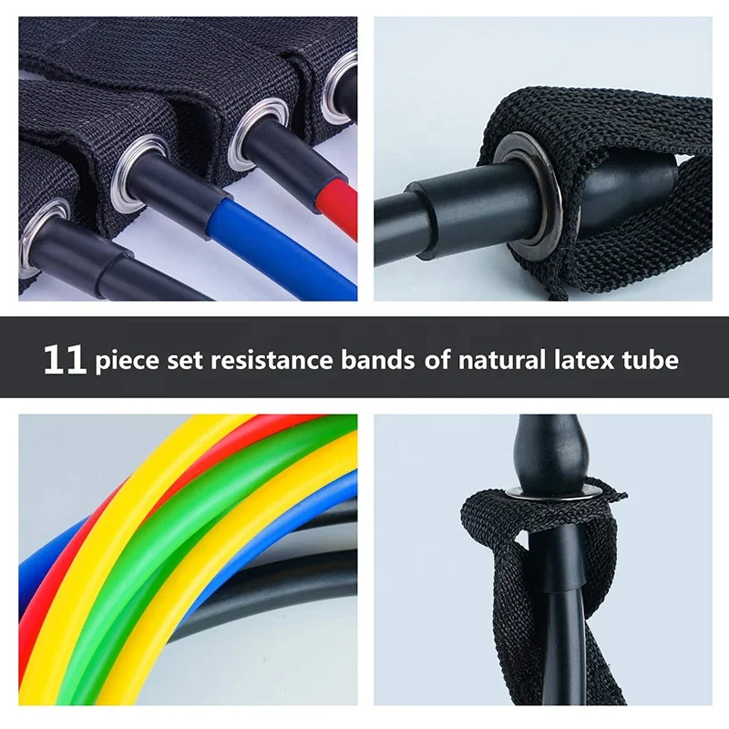 
Fitness Stretch wholesale elastic 11 pcs set tube resistance bands 
