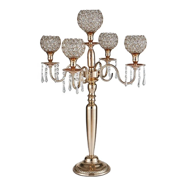 

Holiday festival party hotel decoration 5 arms candlestick holder for wedding centerpieces table decorations