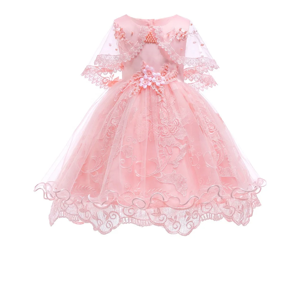 

latest designs pink yellow formal party dress princess western kids wedding birthday flower girl dresses