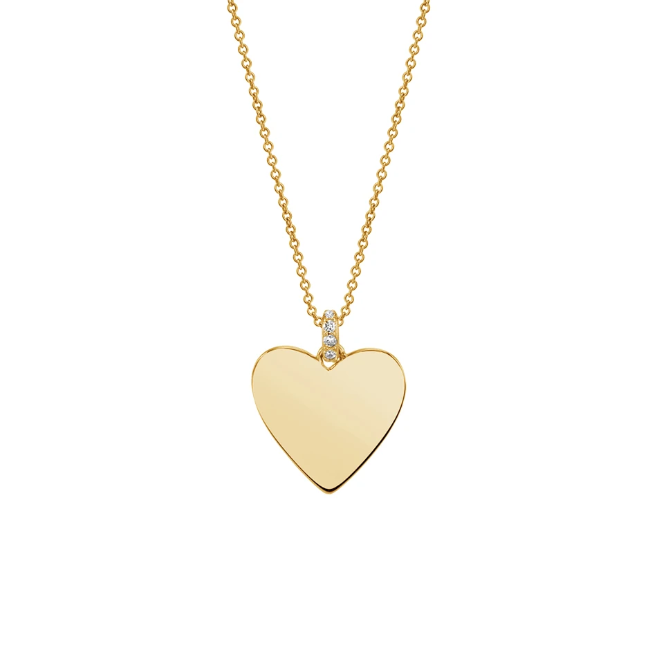 

wholesale jewellery shop 925 sterling silver 14K gold Plated necklace For Women classic heart necklace