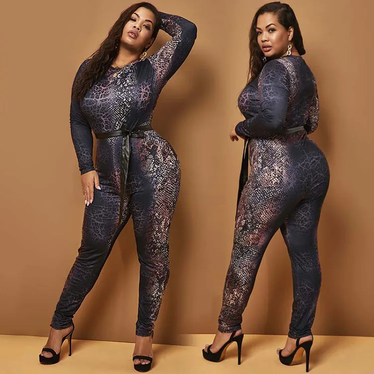 

Women Black Jumpsuit Leopard Printed Long Sleeve Women Bodysuits And Rompers