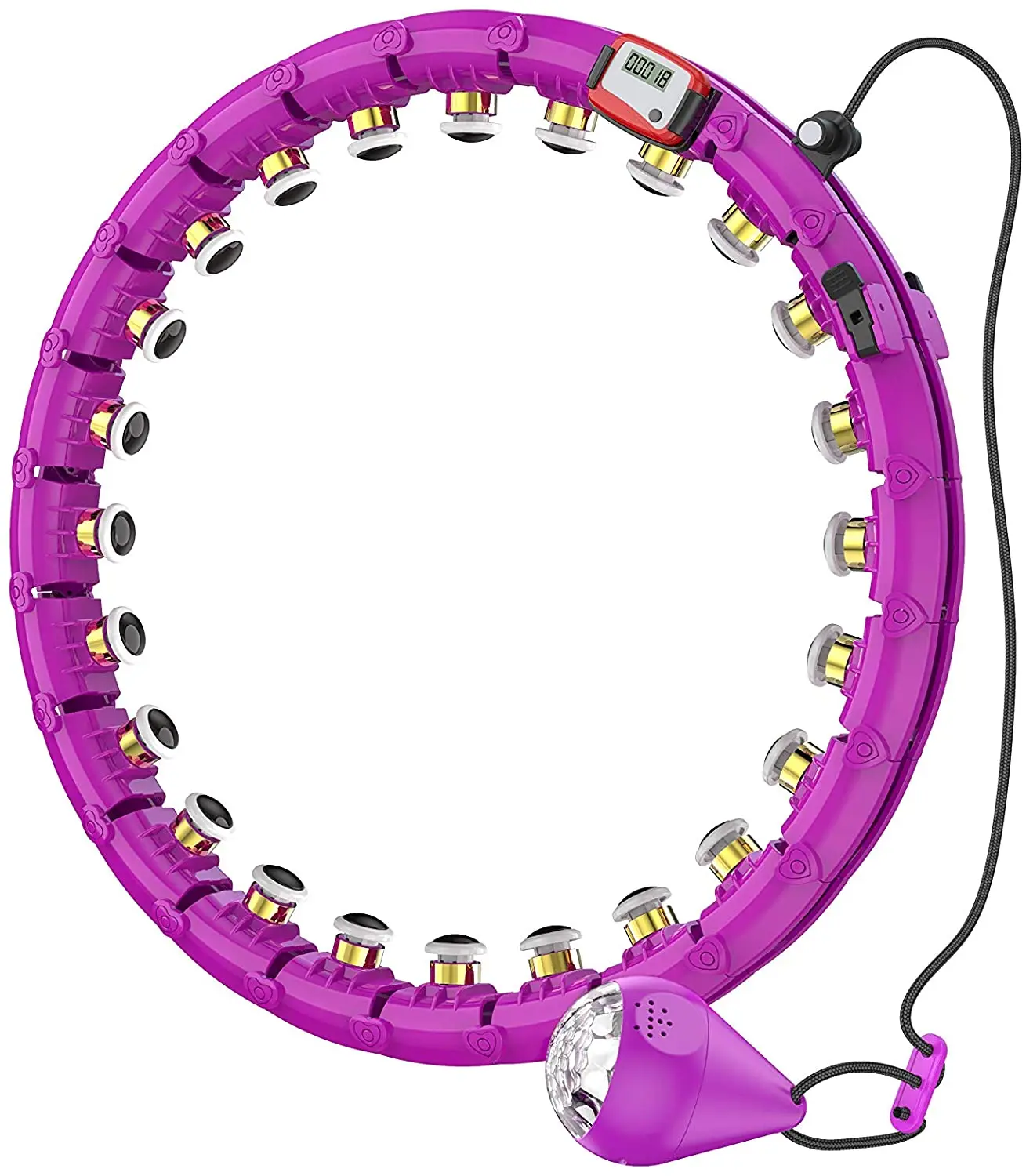 

Smart Hula Ring Auto-Spinning Intelligent Record Data Exercise Fitness Hula Hoops Workout 24 Detachable Sections for Adu, Purple