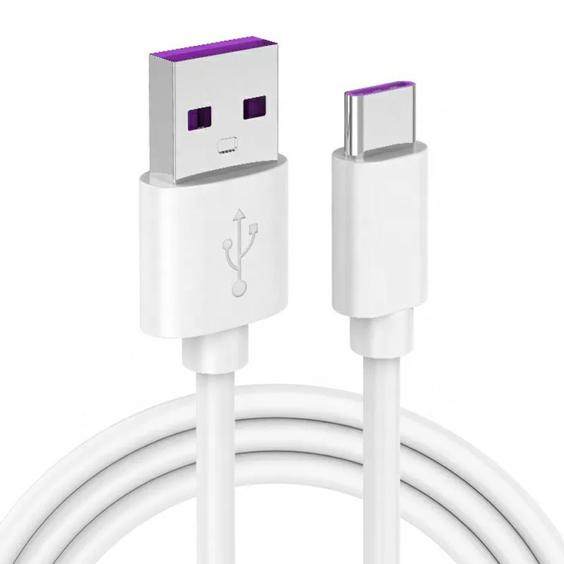 

For Huawei 5A Type C Cable P20 Mate 9 10 Pro P10 Plus lite V10 USB Type C Android USB Fast Cable Type-C 5a Super Charge Cable, White color