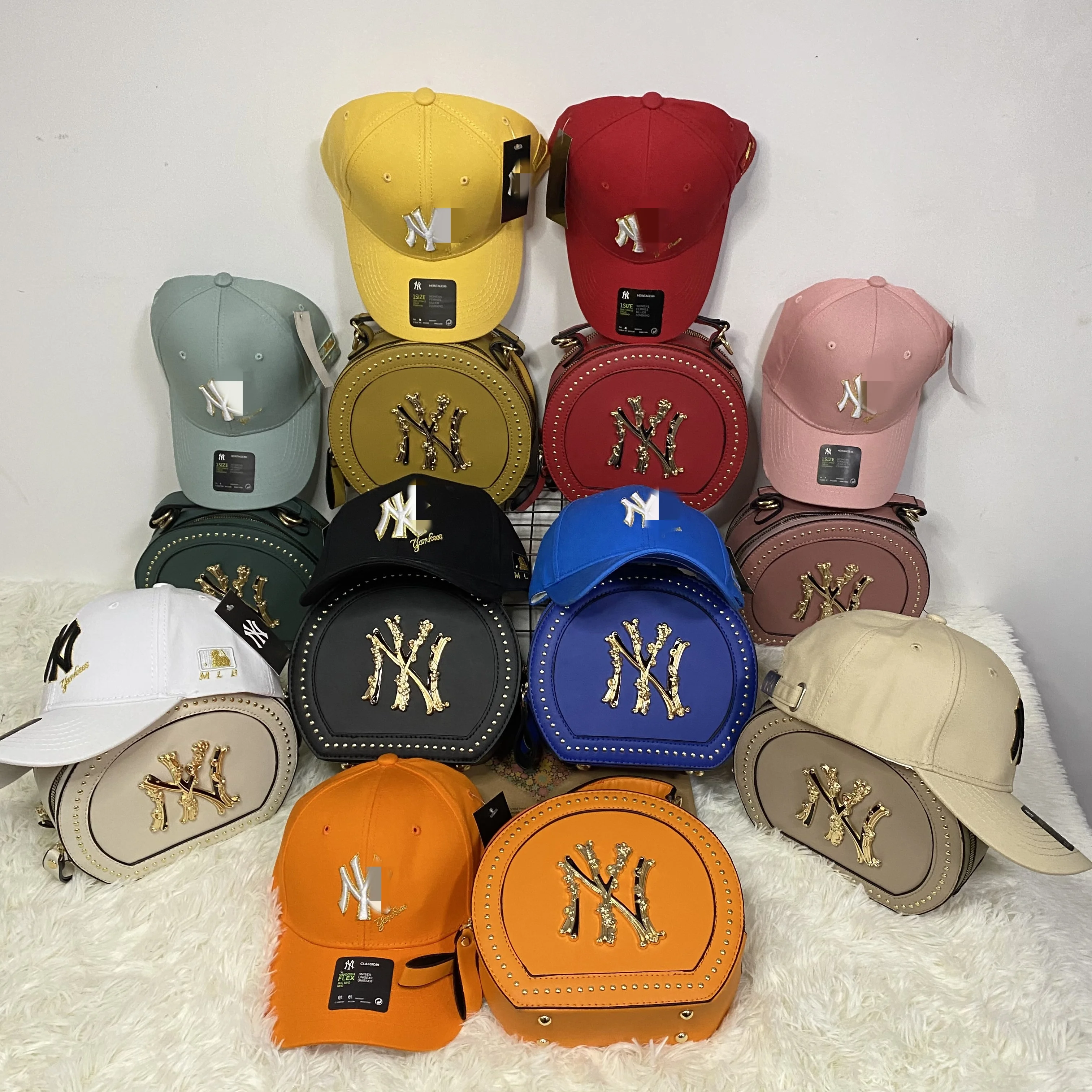 

Ny Purse and hat Set 2021 new designer SAC A Main NY Purse Hat for femme Vintage Designer woman handbag purse set summer handbag
