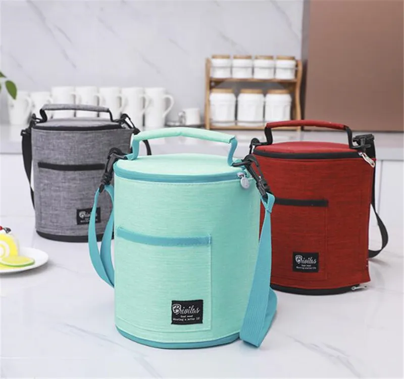 

Factory direct price round lunch box bag insulated laminated cooler bag With Best Service