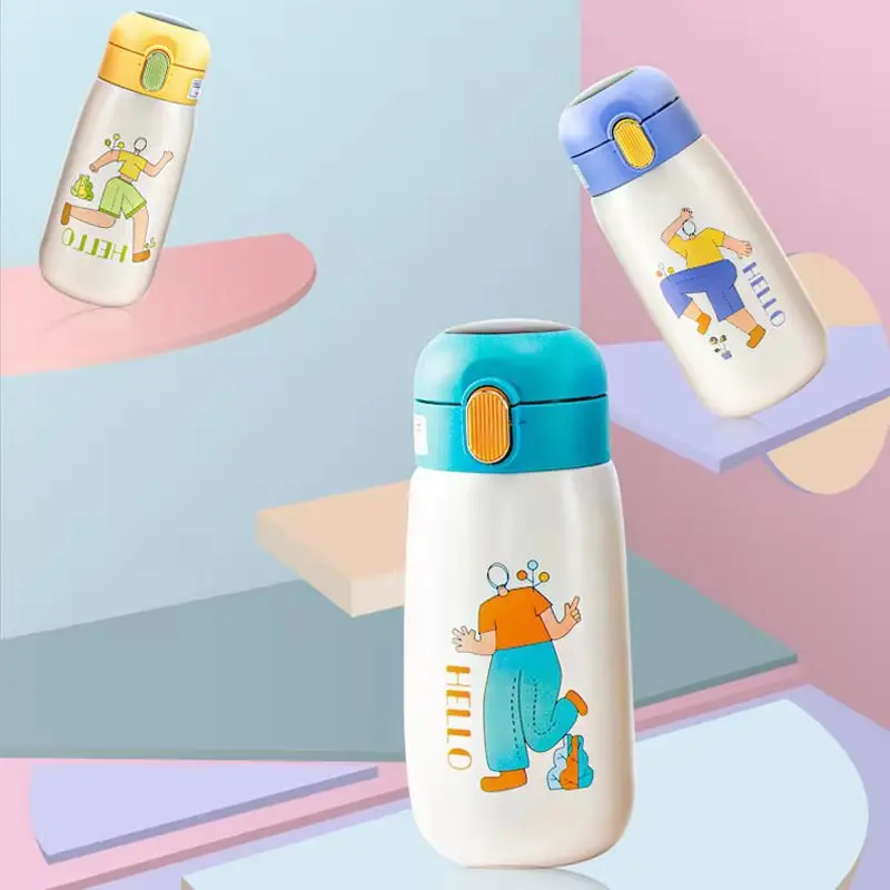 

Smart children's vacuum flask 316 stainless steel ins cute creative bouncing cup cartoon water bottle with temperature display