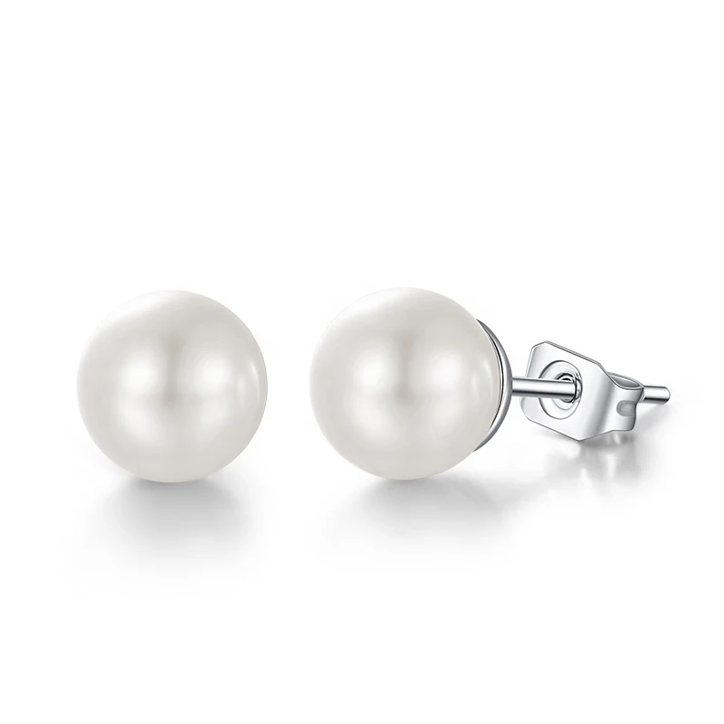 

New design Minimalism Earrings 925 sterling silver Stud Pearl Earrings Jewelry fine Women jewelry earrings accessories