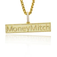 

Custom Iced Out Letter Pendant Necklace AAA Zircon Men's Charms Necklace Fashion Hip Hop Jewelry Pendants