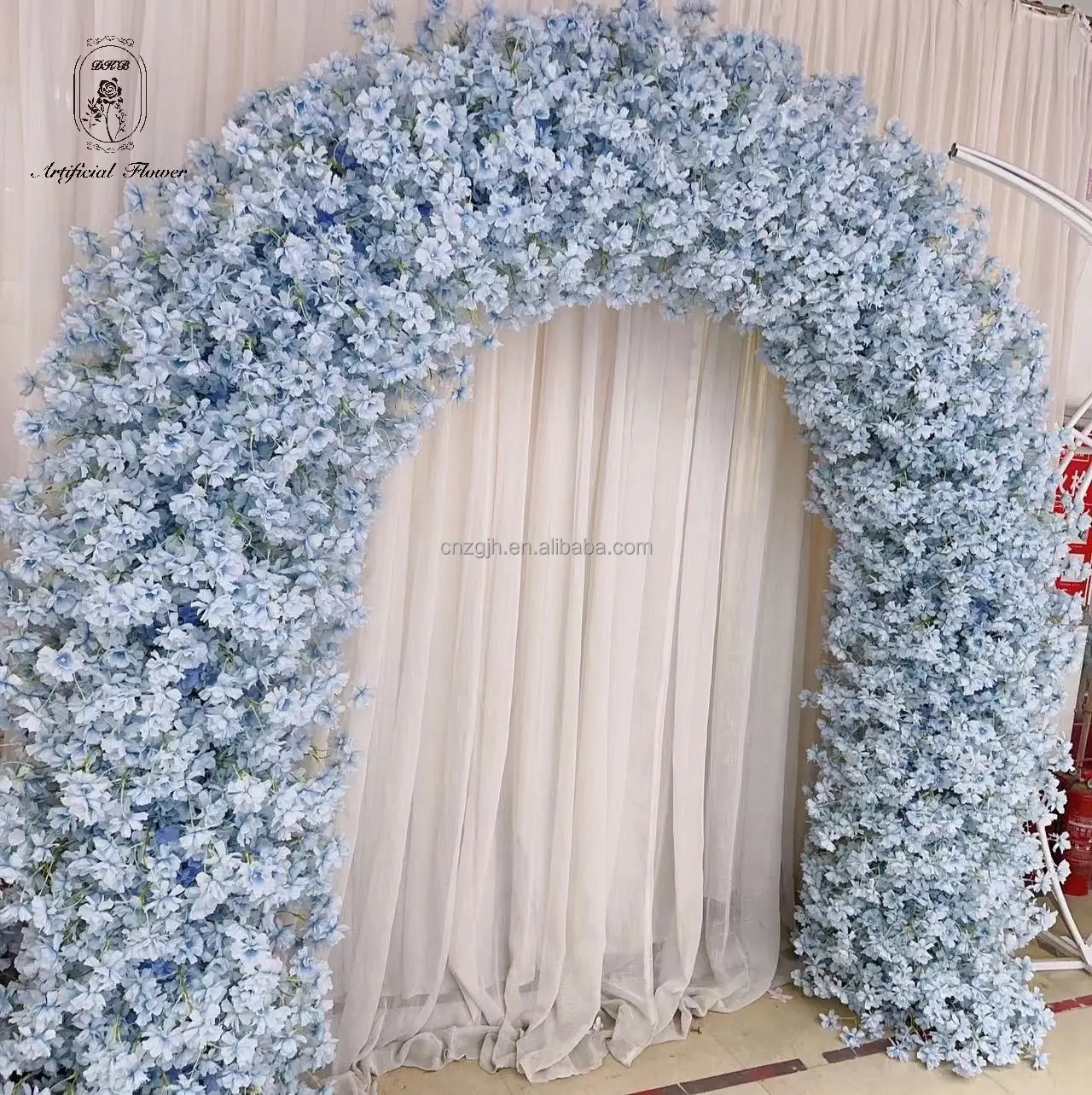 

DKB artificial flower arch backdrop 8ft floral arrangement blue cherry blossom arch for wedding decoration