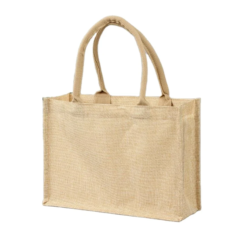 

Promotion High Quality Customized Cotton Printed Tote Bag Fashion Leather Handle Jute Bag Hessian Cloth Bag, Customized color for plain cotton bags wholesale