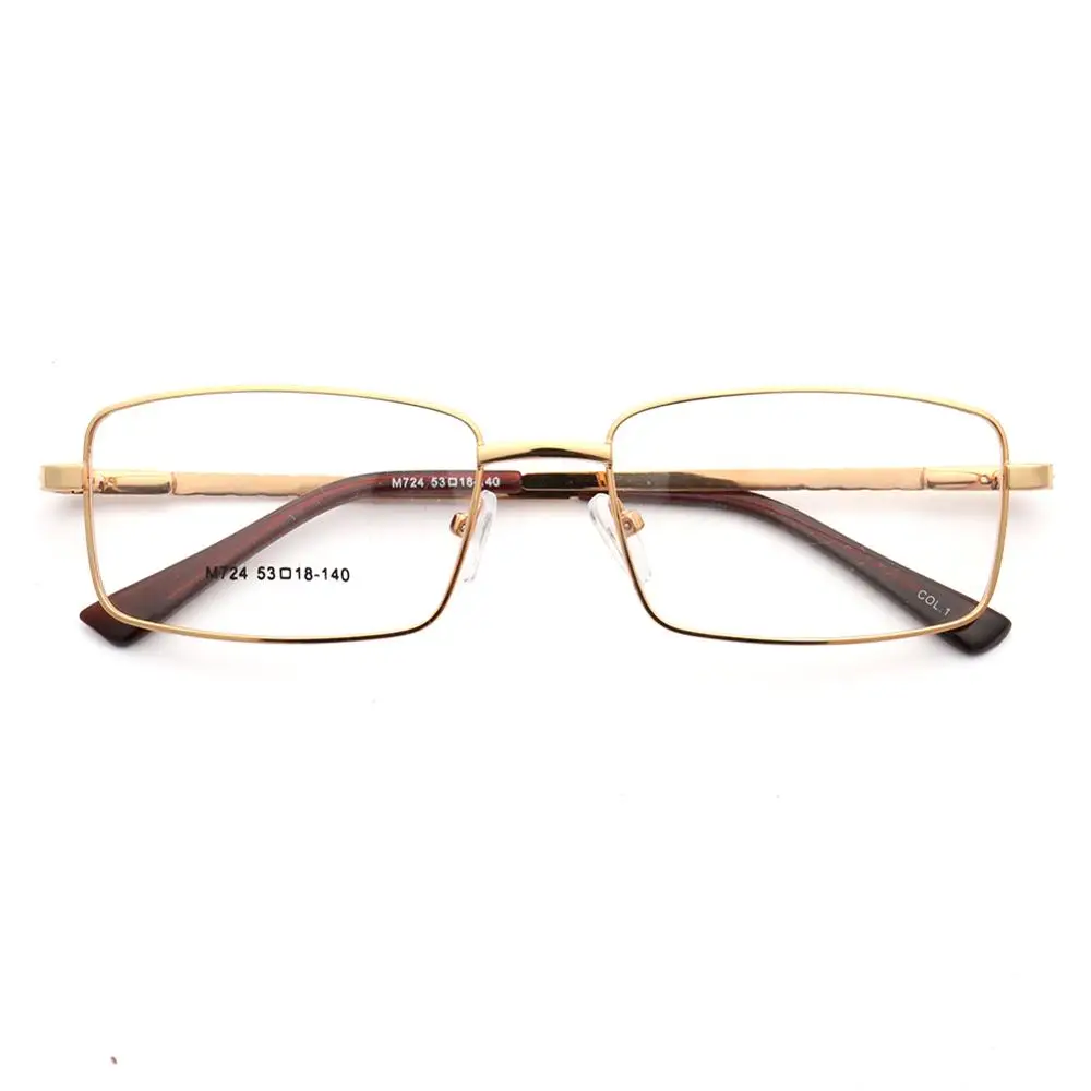 

Hot Sale M724 Business Formal Rectangular Gold Metal Prescription Glasses
