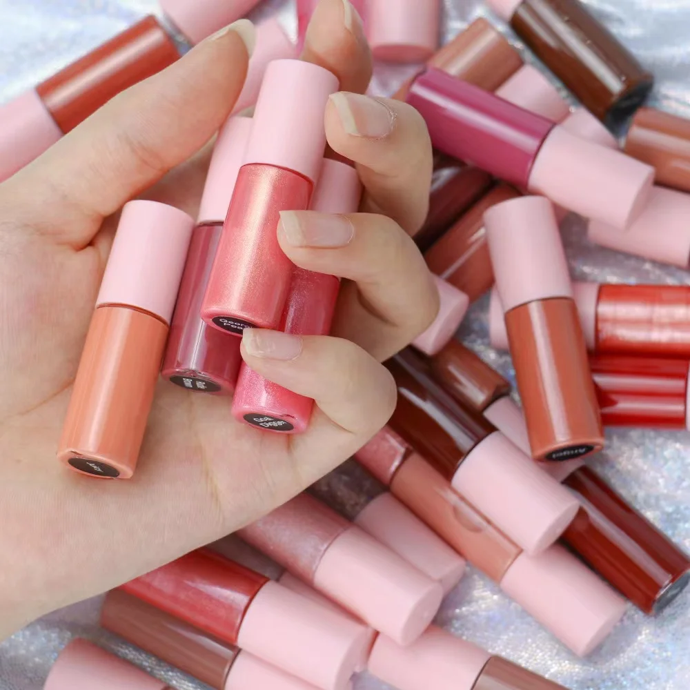 

Korean Magic Glossy Lip Tint Matte Clear Lipgloss Pigment Private Label Pink Lip Gloss Organic Liquid Lipstick Set, Mix colors
