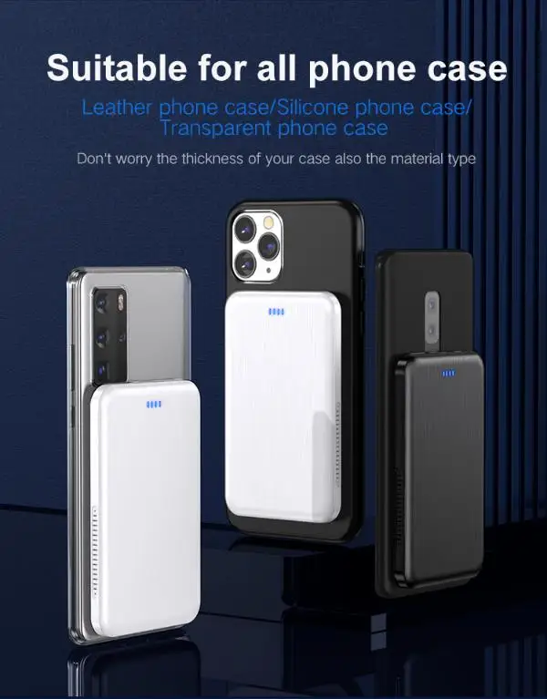 15W 20W 2 in 1 portable magnetic wireless charger power bank ultra-thin qi wireless charging powerbank for i Phone12 Samsung - ANKUX.COM