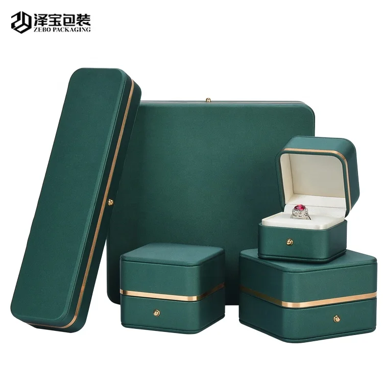 

Ready to Ship Pu Leather Jewelry packaging Luxury Velvet for Pendant Jewelry Box, Cymk or pantone