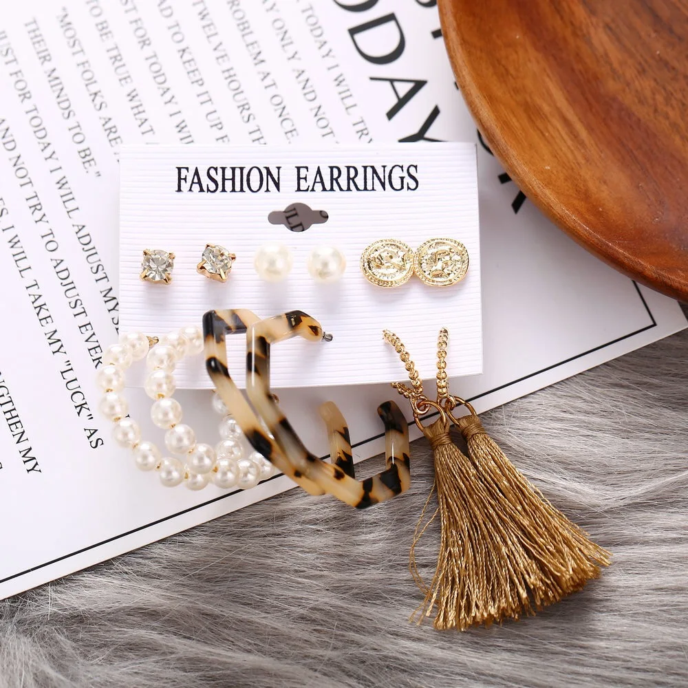 

5174 Designer fashion earings trendy women hoop earrings set For Women Wholesale