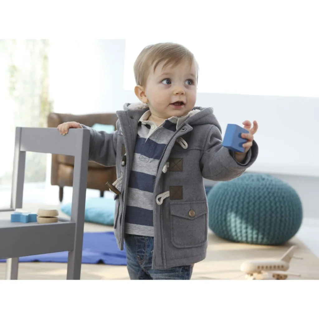 

Two-color horn buckle children's winter coat fashionable tide tops