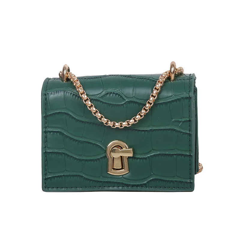 

New fashion trend crocodile pattern chain French niche design mini shoulder messenger bag